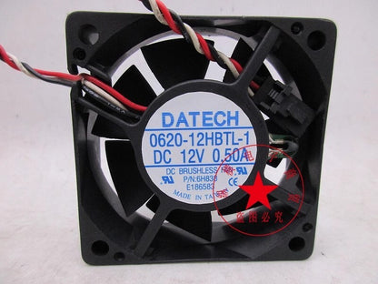 DATECH 0620-12HBTL-1 6020 DC12V 0.50A 6CM 3-Pin Server Cooling Fan