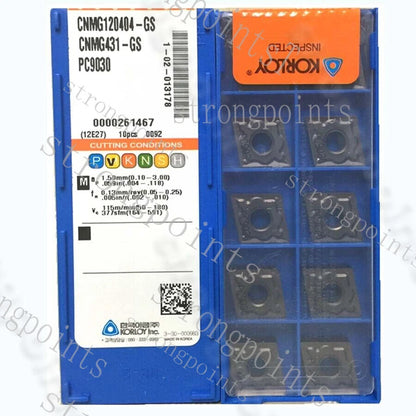 10PCS/BOX KORLOY CNMG120404-GS PC9030 Carbide Inserts CNC TOOL
