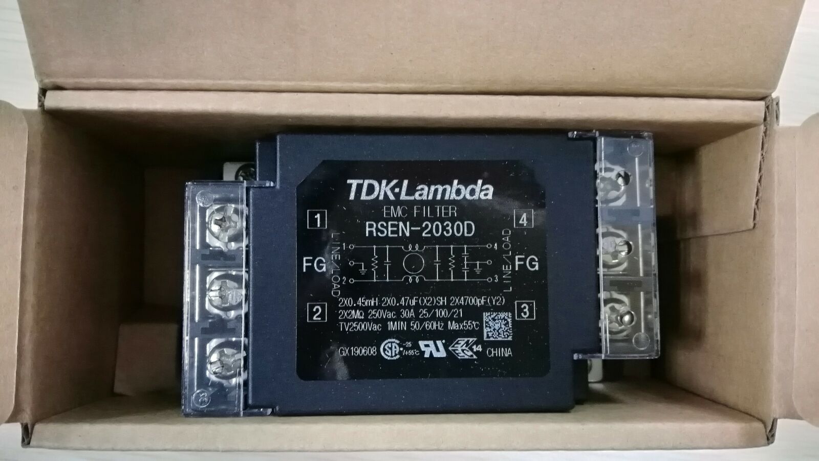 new TDK Lambdat RSEN-2030D 250VAC 30A EMC Single-phase Power Filter DIN Rail