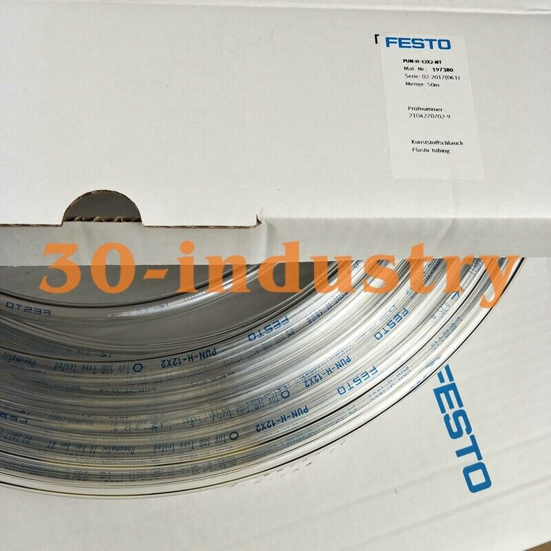 FESTO PUN-H-12X2-NT Transparent Pneumatic Tubing Hose 50m - FESTO