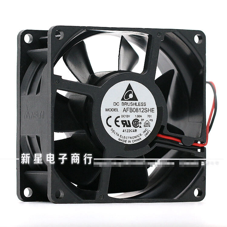 1pcs DELTA AFB0812SHE 8038 8CM 12V 1.0A Double Ball Cooling Fan