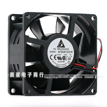 1pcs DELTA AFB0812SHE 8038 8CM 12V 1.0A Double Ball Cooling Fan