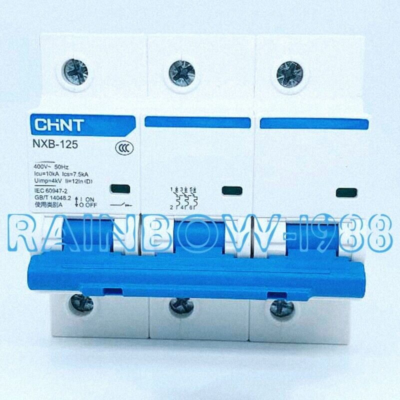 new CHNT Air switch small household circuit breaker NXB-125 3P 80A rail type - CHNT