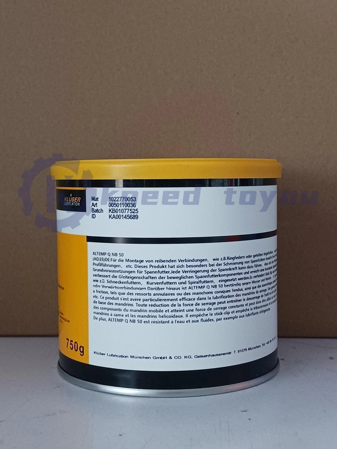 1PC KLUBER Lub. ALTEMP Q NB 50 Grease 750g ( 26.5 oz) QNB50 free shipping ~