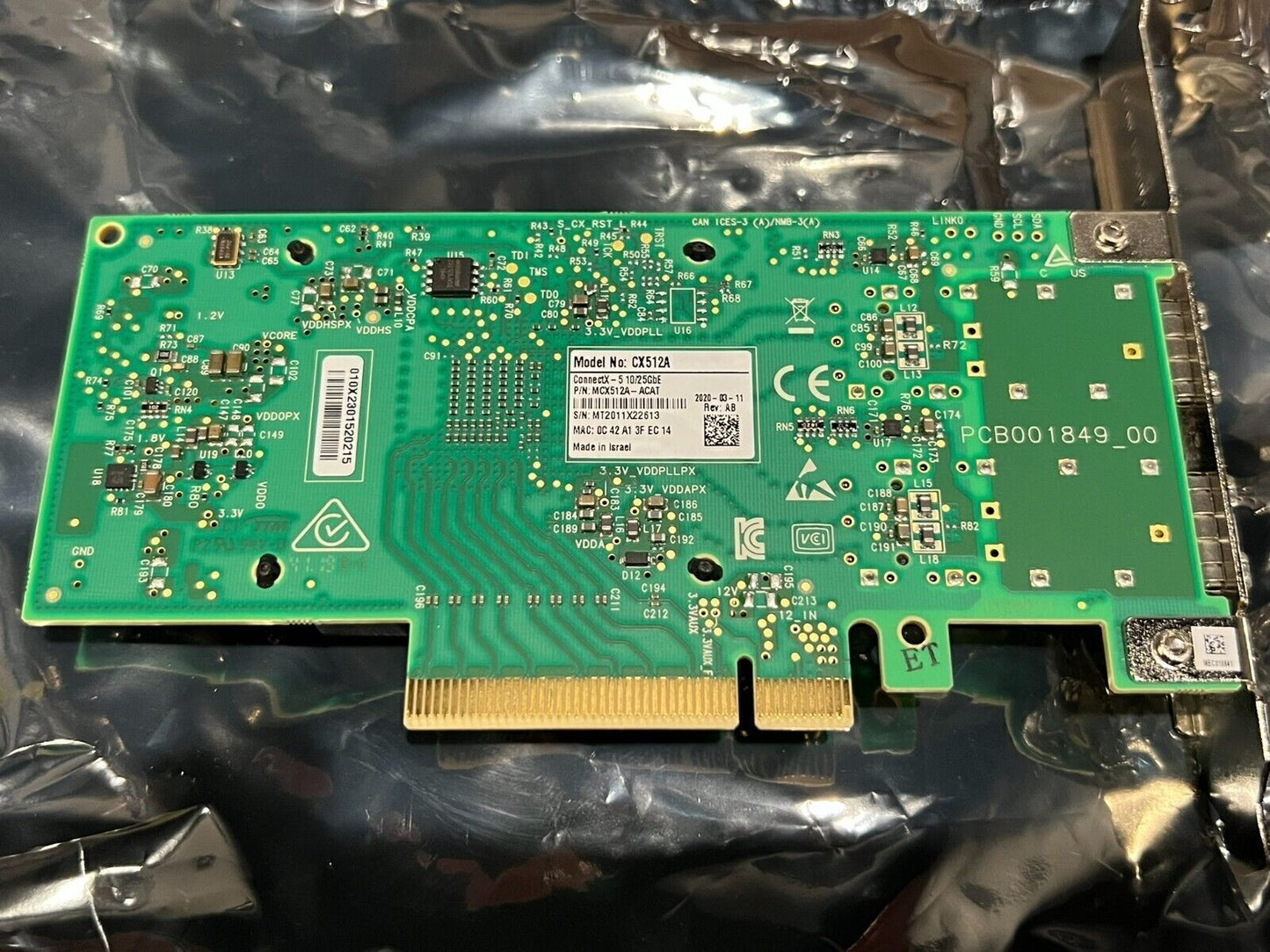 Mellanox MCX512A-ACAT SFP28 Network Card 10/25GbE Ethernet Adapter ConnectX-5 EN - MELLANOX