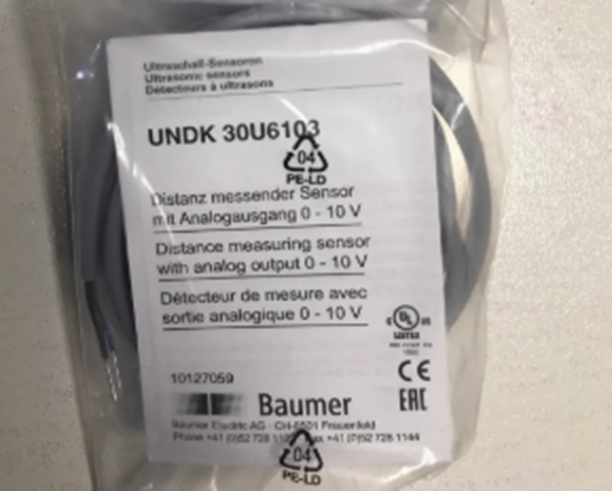 BAUMER UNDK 30U6103 S14 Ultrasonic Sensor - BAUMER