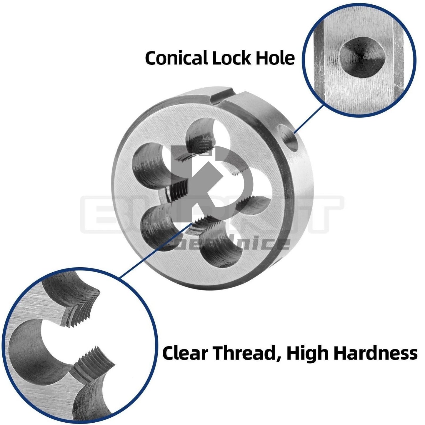 1/2"-16 UN Thread Die Right Hand, 1/2 x 16 UN Round Threading Die
