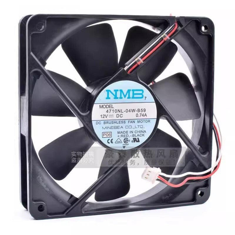 NMB 4710NL-04W-B59 12025 DC12V 0.74A 12CM 3-Pin Silent Cooling Fan