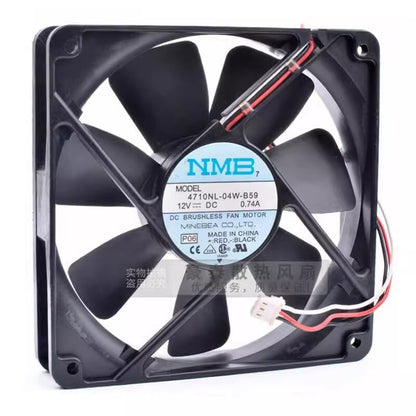 NMB 4710NL-04W-B59 12025 DC12V 0.74A 12CM 3-Pin Silent Cooling Fan
