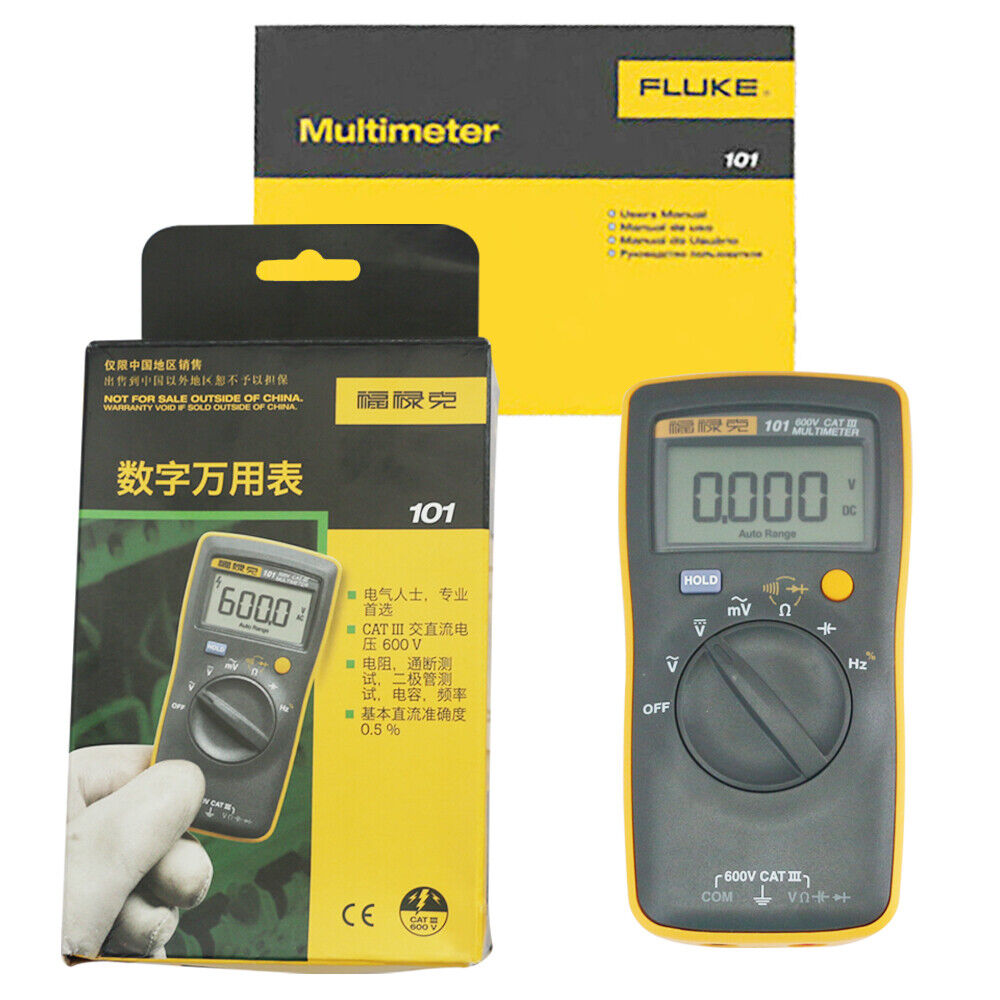 FLUKE 101 Basic Digital Multi-meter Portable Meter ACDC Volt Tester Industrial FLUKE