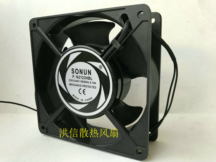 1pcs  SONUN P/N 2123HBL 220V 0.14A 120*38mm double ball cooling fan