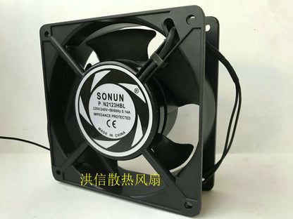 1pcs  SONUN P/N 2123HBL 220V 0.14A 120*38mm double ball cooling fan
