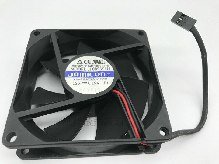 new 1 PCS JAMICON Fan JF0825S1H DC12V 0.19A 8025 8CM 2 wire 3 pin cooling fan - JAMICON