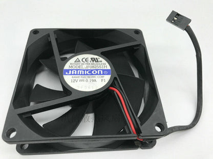 new 1 PCS JAMICON Fan JF0825S1H DC12V 0.19A 8025 8CM 2 wire 3 pin cooling fan - JAMICON
