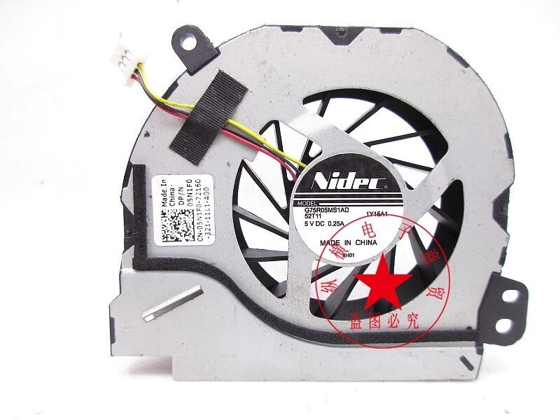 NIDEC G75R05MS1AD DC5V 0.25A 3-Pin Notebook Cooling Fan