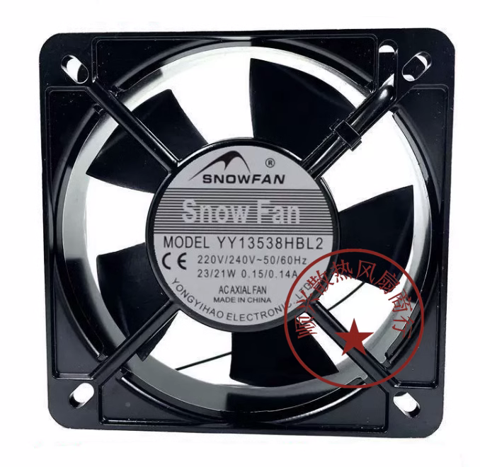 new 1 PCS SNOWFAN Fan YY13538HBL2 AC220V 13538 13.5CM 2 WIRE fan aluminum frame - SNOWFAN