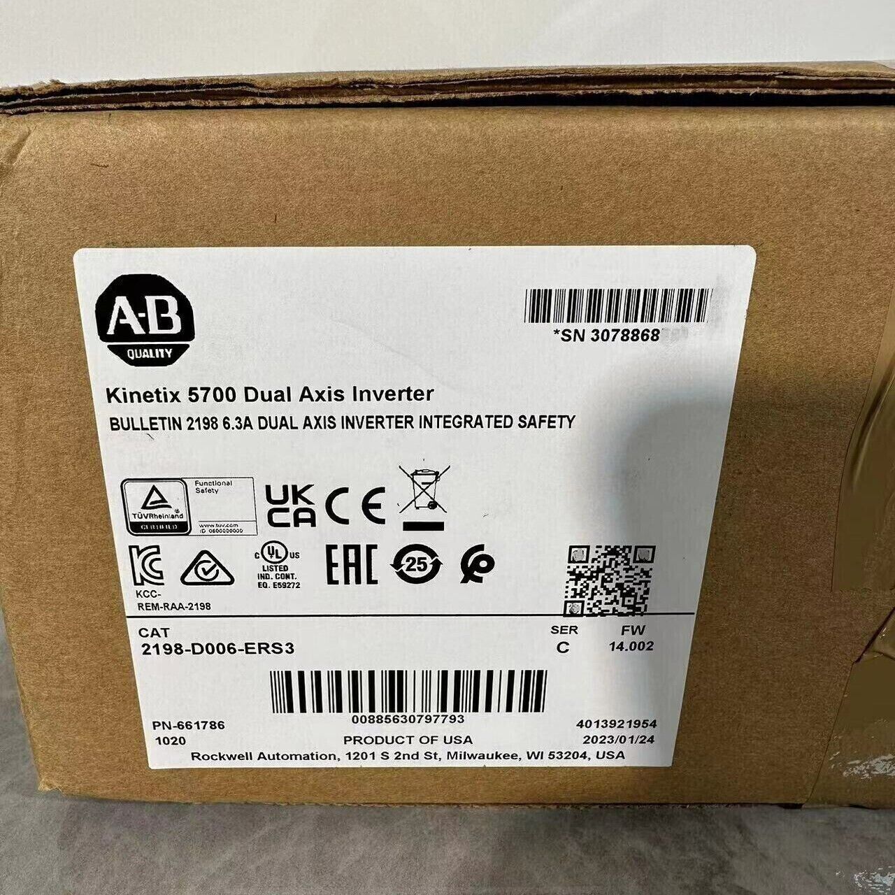 Kinetix 5700 Dual Axis Inverter AB 2198 D006 ER3 Factory Sealed - KINETIX