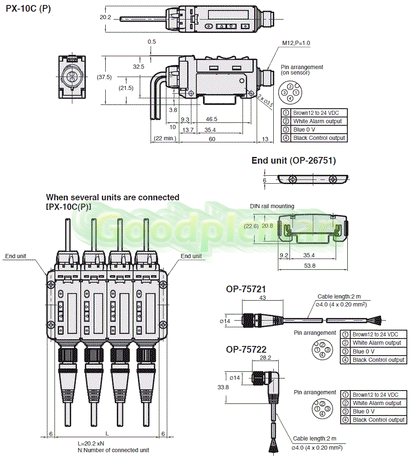 KEYENCE PX-10CP Photoelectric Sensor Free shipping