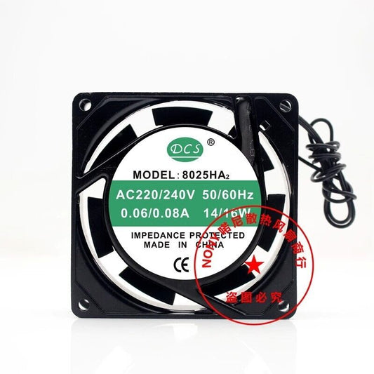 DCS 8025HA2 50/60HZ 8025 AC220V/240V 0.6/0.08A 14/16W 8CM Axial Cooling Fan