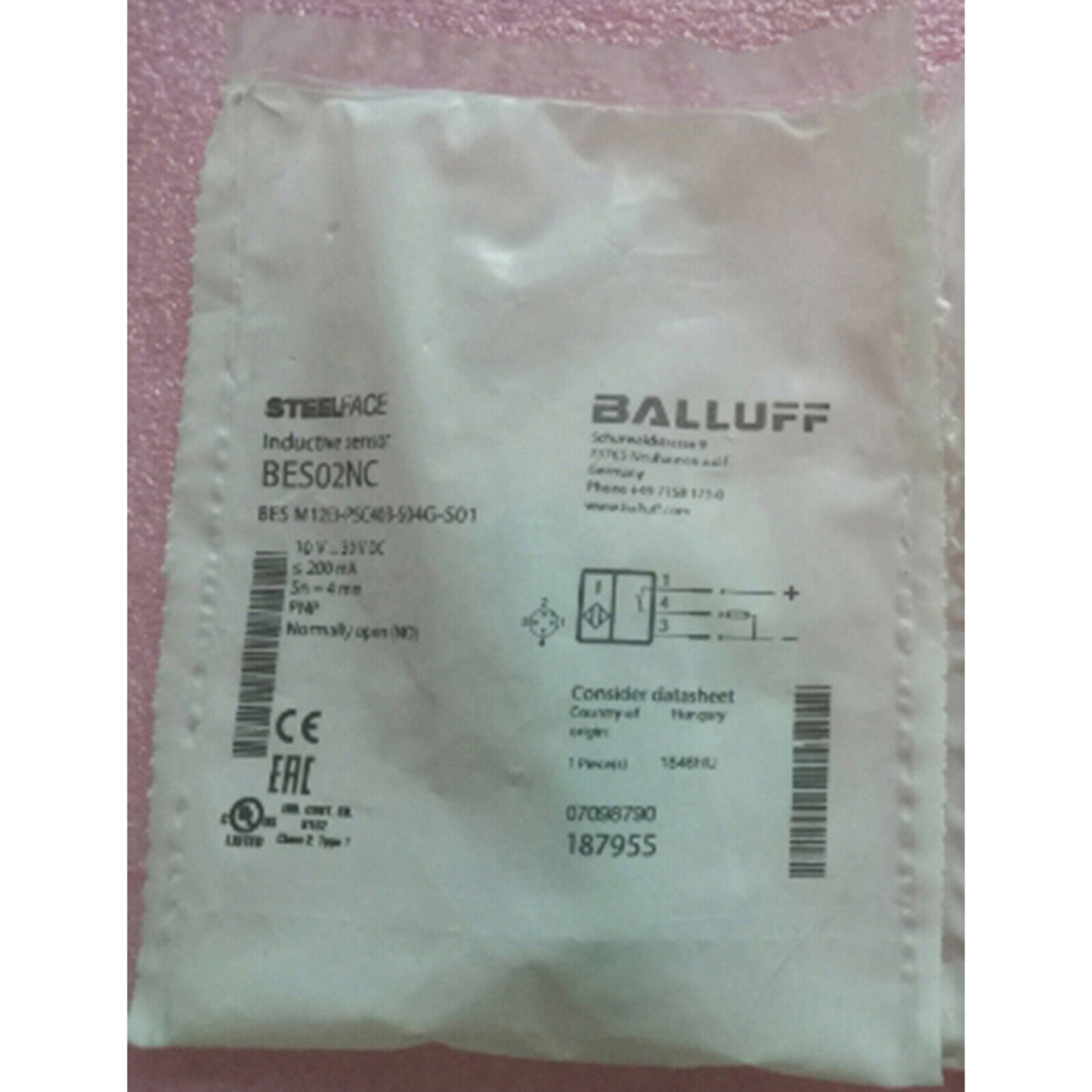 BALLUFF BES M12EI-PSC40B-S04G-S01 Proximity Switch - BALLUFF