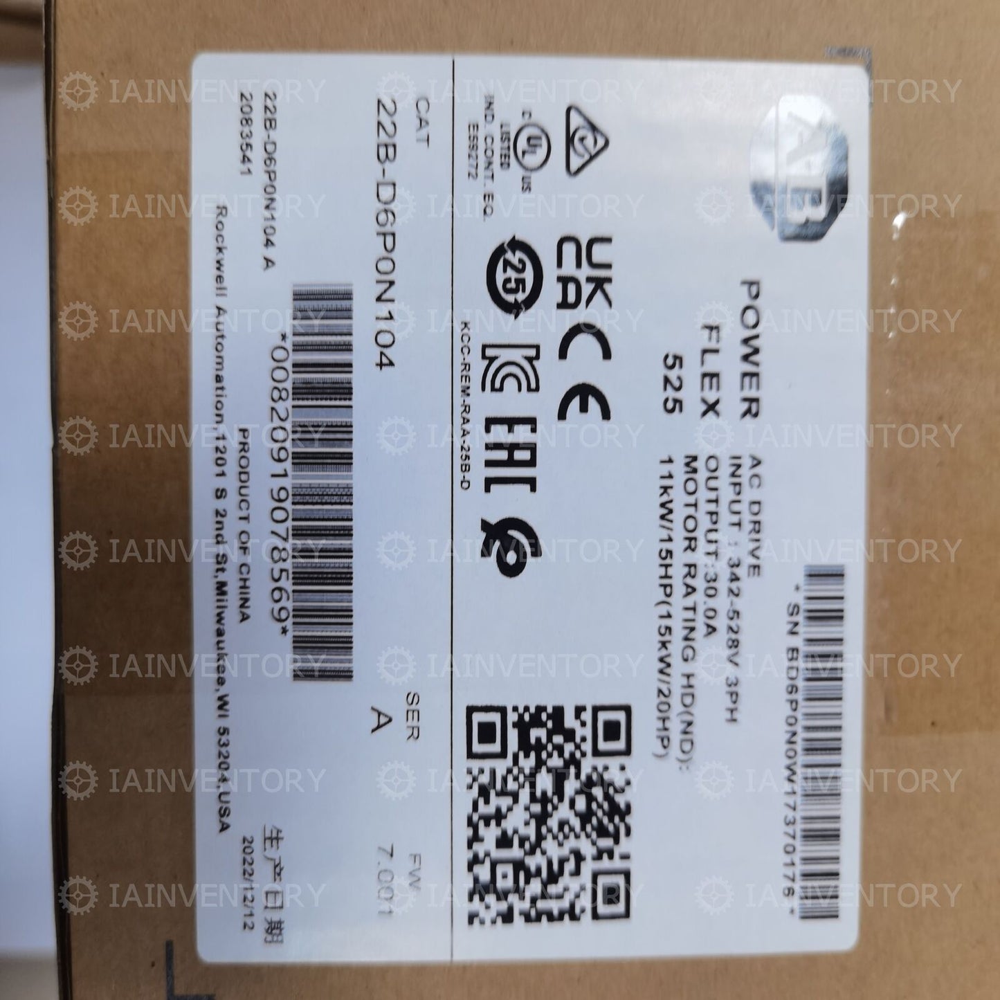 Factory Sealed AC Drive 22B-D6P0N104 40 2.2KW/3.0HP - FACTORY SEALED