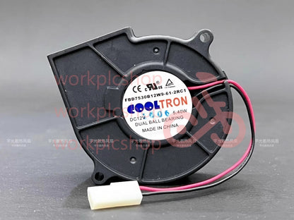 1PCS FBD7530B12W9-61-2RC1 7530 DC12V 5.40W 2-Pin Centrifugal Turbo Cooling Fan