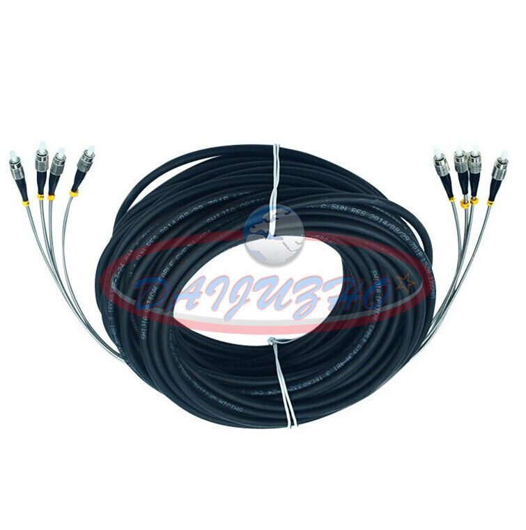 Used 50M Field Outdoor Fiber Patch Cord ST-ST 4 Strand 9/125 Single Mode - KOEED