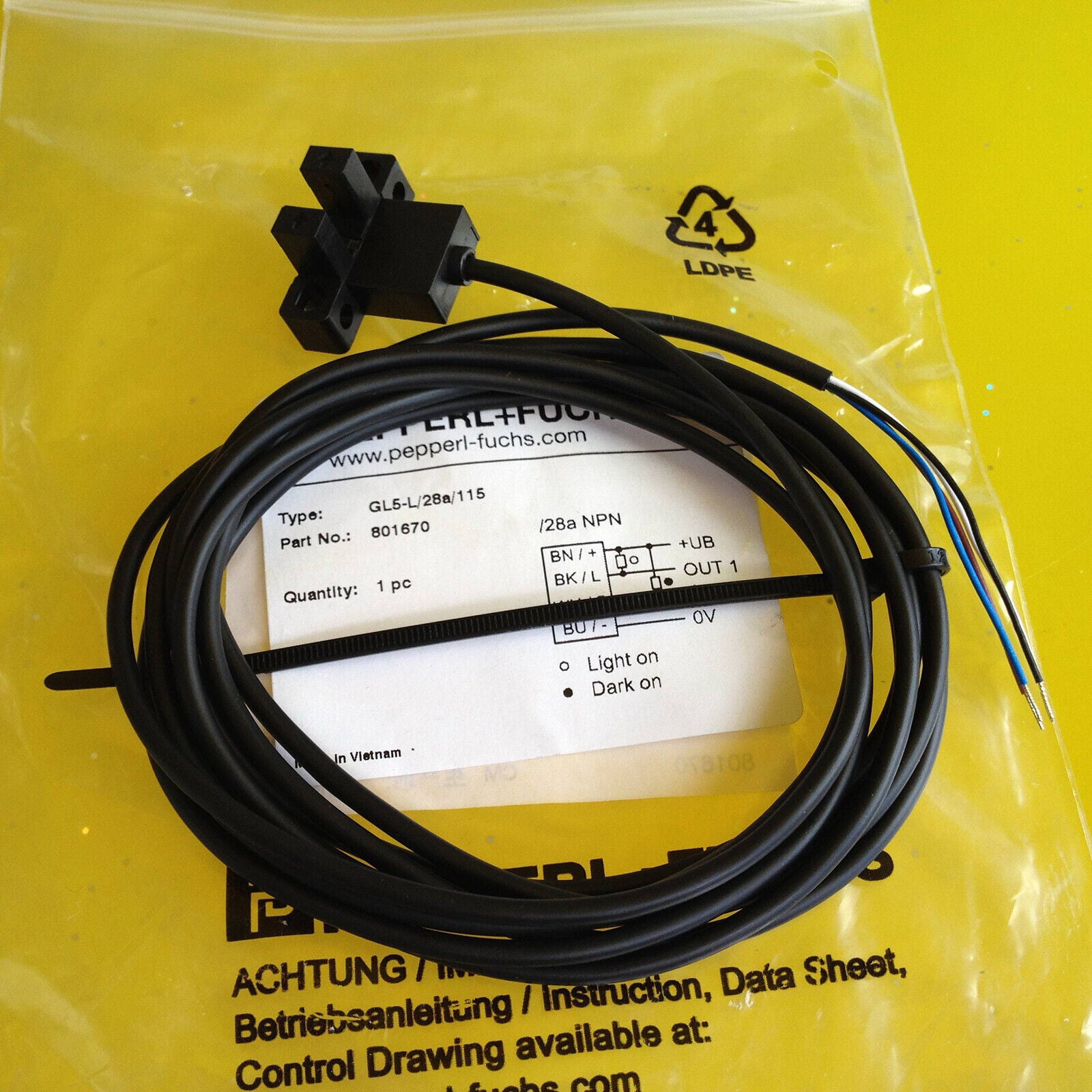 Pepperl+Fuchs GL5-L/28a/115 Photoelectric Switch - PEPPERL+FUCHS