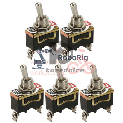 5PCS E-TEN1021 2-Pin Toggle Flick Switch SPST ON-OFF Car Dash Light Metal