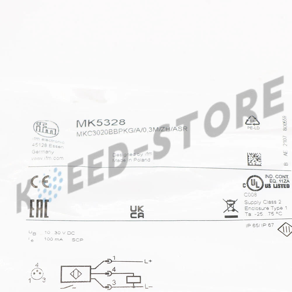 1PCS IFM MK5328 MKC3020BBPKG/A/0.3M/ZH/ASR Proximity Sensor