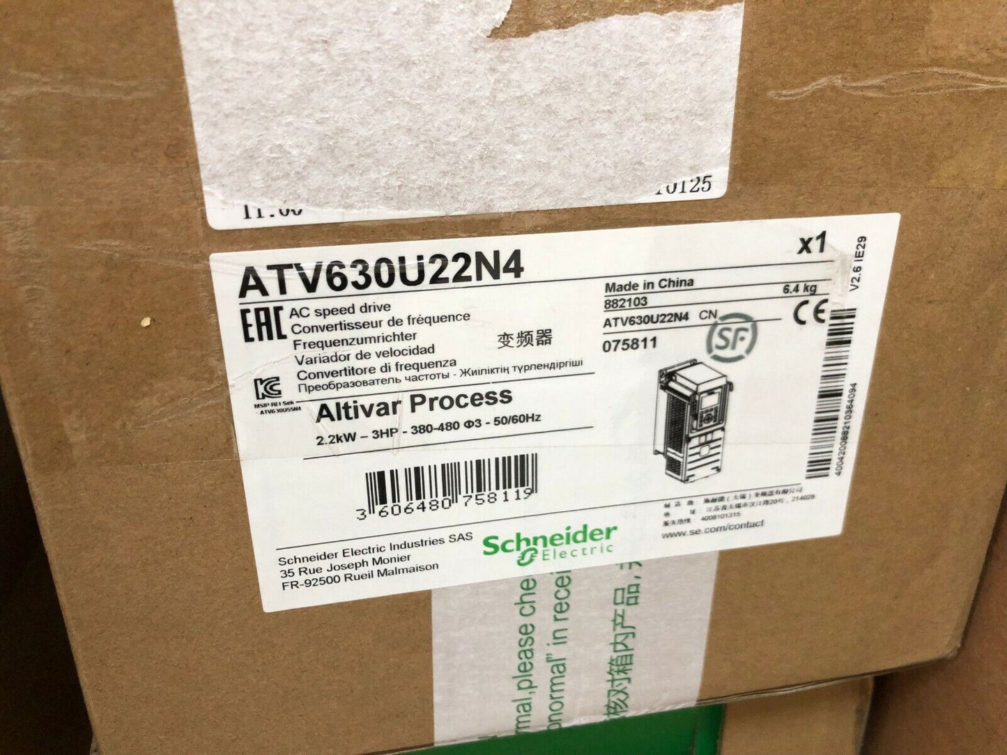 1pc Original Schneider Inverter ATV630U22N4 - SCHNEIDER