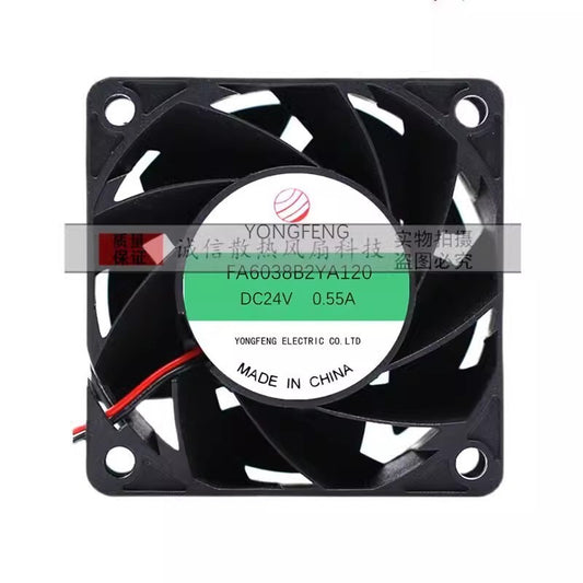 YONGFENG FA6038B2YA120 DC24V 0.55A 60*60*38MM 2-Wire Inverter Cooling Fan