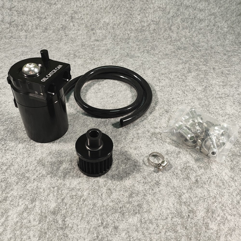 Universal Oil Catch Can Kit Reservoir Baffled Tank with Breather Filter Aluminum