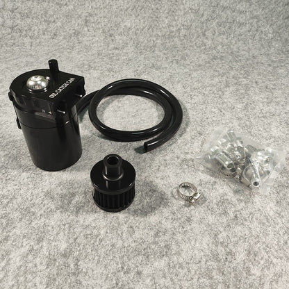 Universal Oil Catch Can Kit Reservoir Baffled Tank with Breather Filter Aluminum