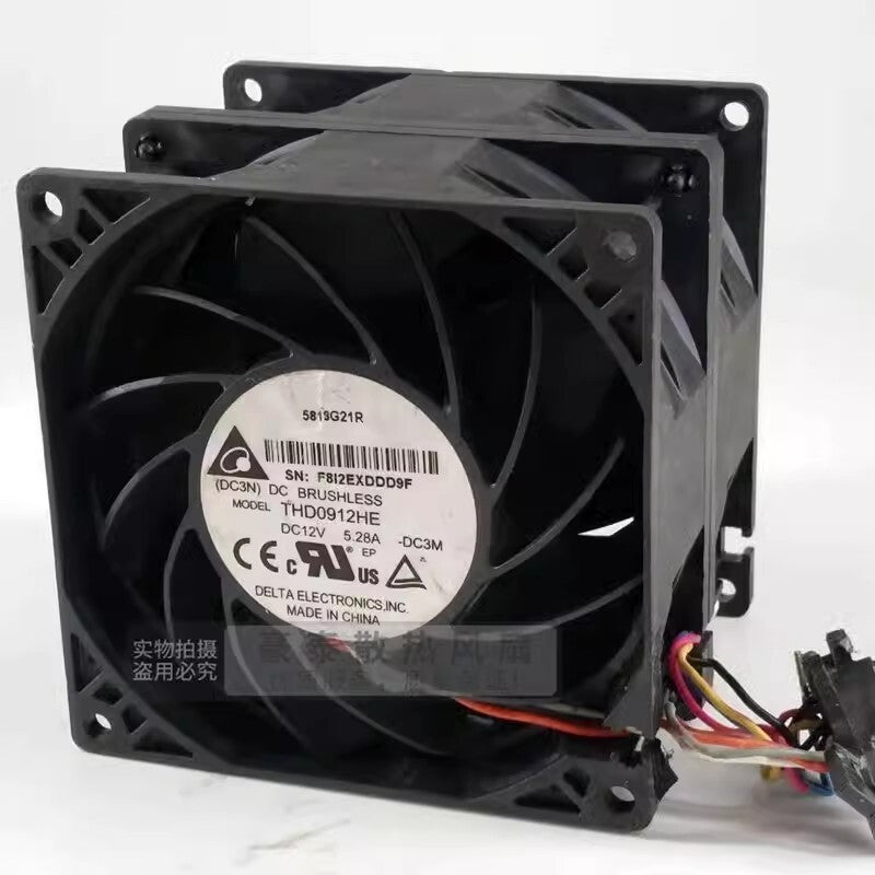 Delta THD0912HE 9038 DC12V 5.28A 9CM 4-Wire PWM Mute Cooling Fan