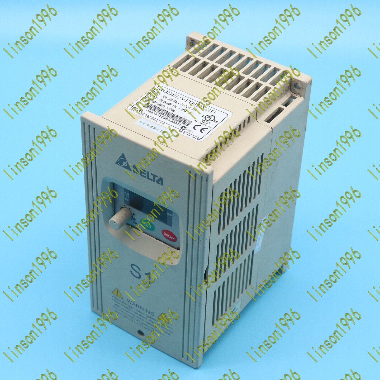 used One  Delta VFD022S21D Frequency converter Tested In Good Delta