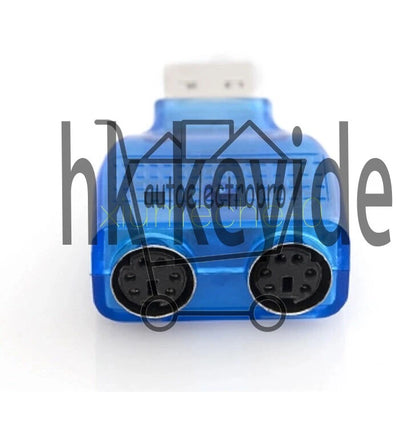 1PCS For PS/2 Mouse Keyboard USB To Dual 2 PS2 PS/2 Converter Adapter Blue