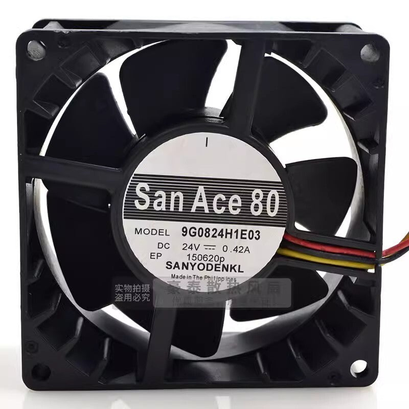 SANYO 9G0824H1E03 8038 DC24V 0.42A 8CM 3-Pin Inverter Cooling Fan