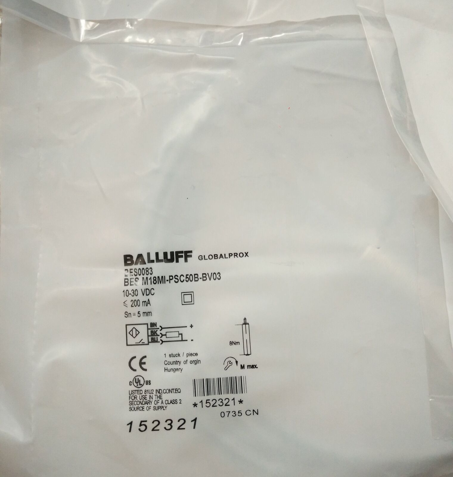 BES M18MI-PSC50B-BV03 - BALLUFF