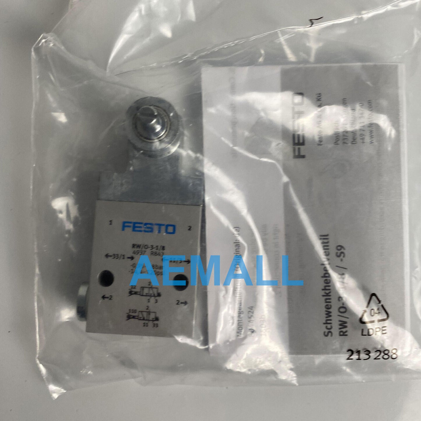 1pcs Festo RW/O-3-1/8 4937 Swivel Lever Valve