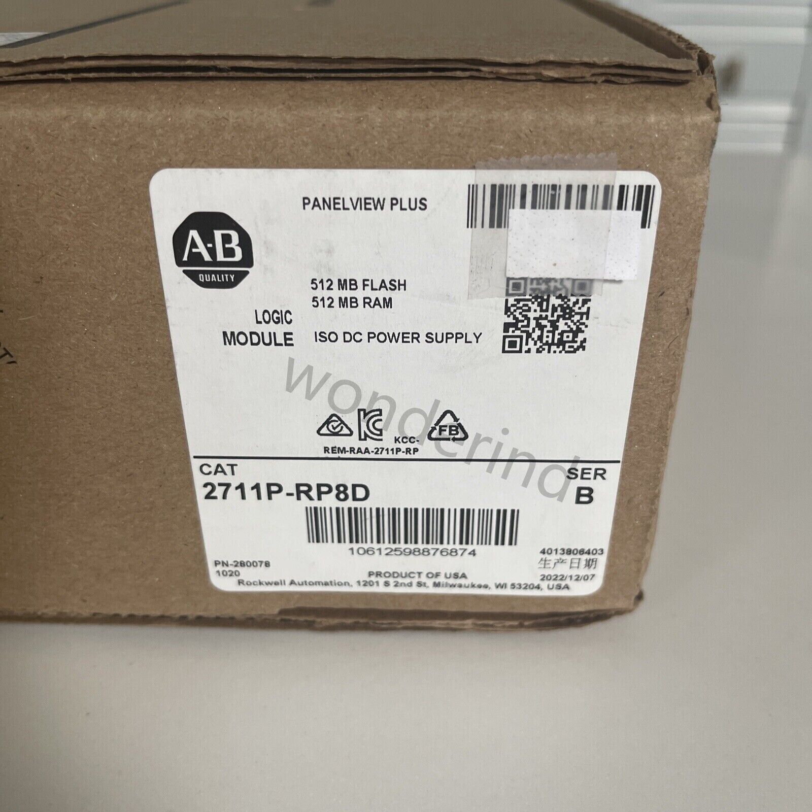 AB 2711P-RP8D B_PANELVIEW PLUS Logic Module Sealed for Professional Use - AB
