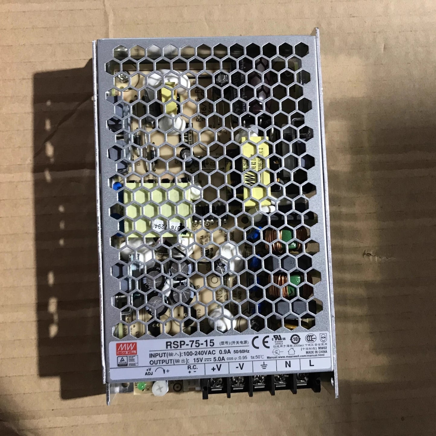 MEAN WELL RSP-75-15 15V 5A Single Bank Output with PFC Power Supply
