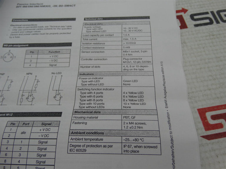 BALLOFF BPI 8M303P-5K-B0-SM4CT CONNECTOR: BALLUFF Connectors - BALLOFF