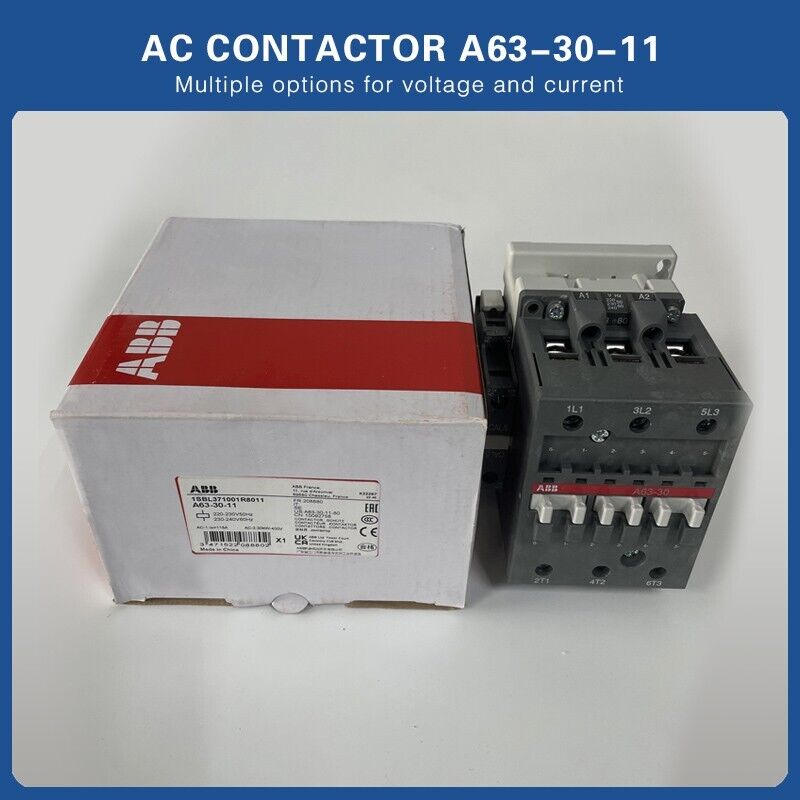 new ABB AC CONTACTOR   A63-30-11 1SBL371001R8011 220-230V 50HZ/230-240V 60HZ