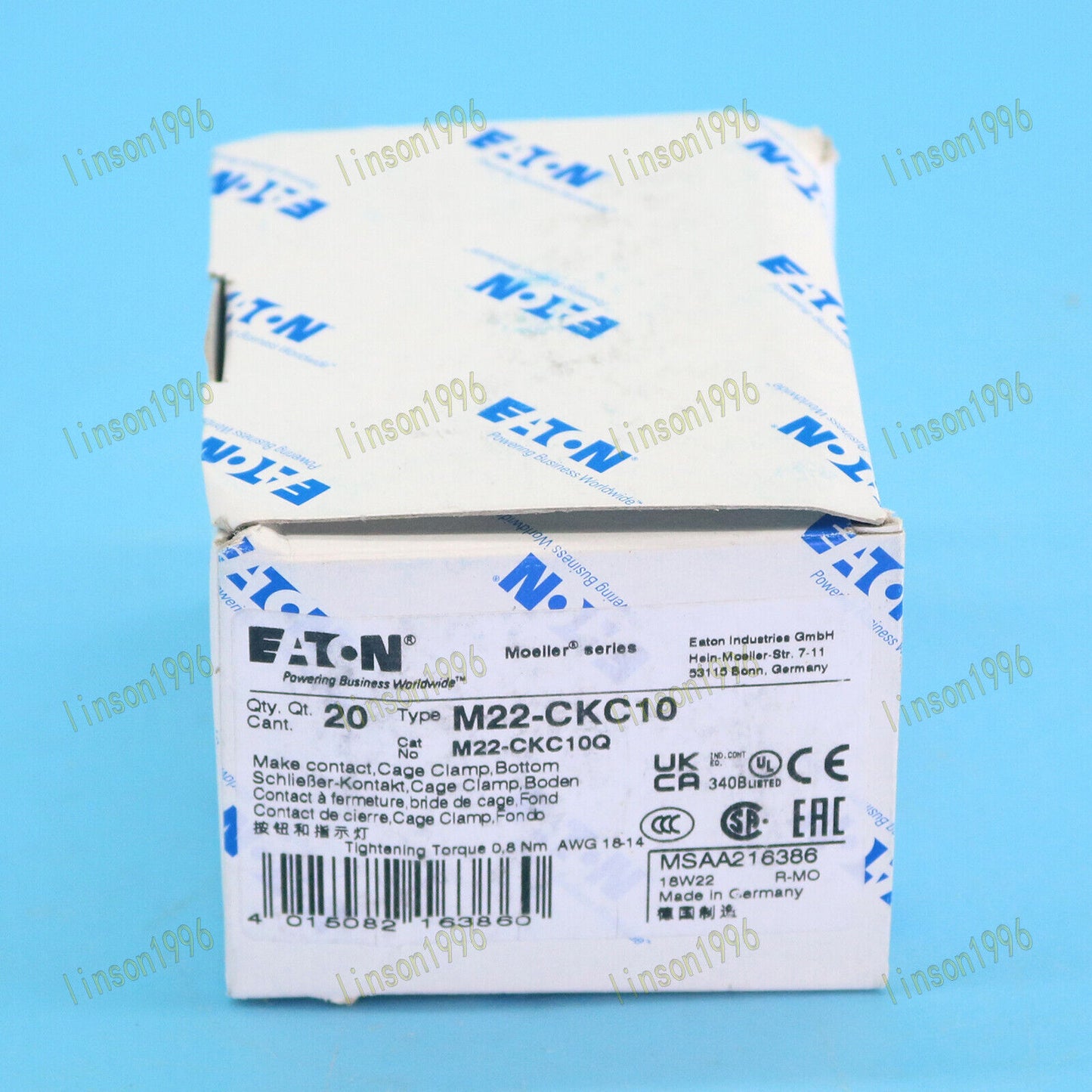 new 20PC EATON MOELLER Contactor Block M22-CKC10 - EATON MOELLER