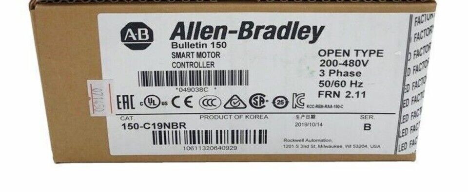 Allen Bradley 150-C19NBR Ser B SMC-3 Smart Motor Controller 150C19NBR with High Efficiency & Real-Time Monitoring for Industrial Applications - ALLEN BRADLEY