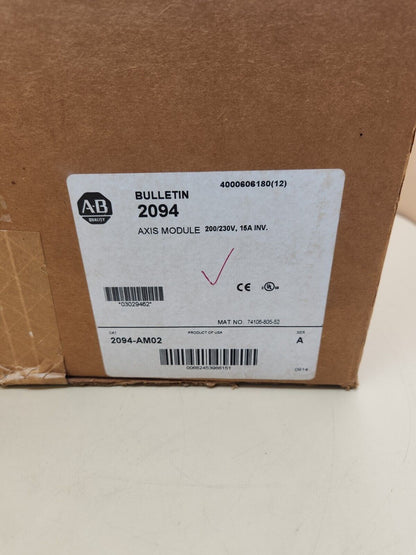 Allen Bradley 2094-AM02 Kinetix Axis Module 200-230V 15A Inv - ALLEN BRADLEY