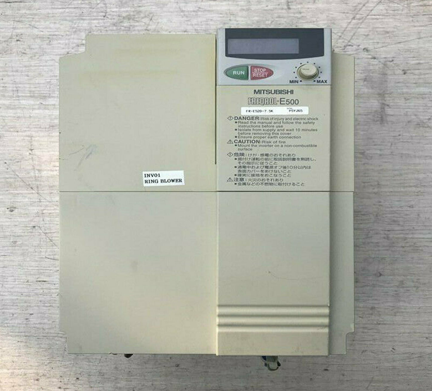 Mitsubishi FR-E520-7.5K Inverter Used – 7.5kW Condition Excellent - MITSUBISHI