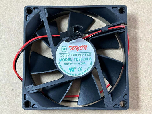 12V 0.08A 80x80x20 TD8020LS 2 wire refrigerator fan - ECOTECH