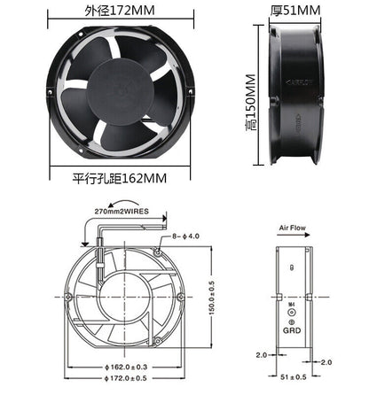 new COWWOMWLEAHT FP-108EX-S1-B 17251 Double Ball 380V 0.15A 38W Cabinet Cooling Fan - COWWOMWLEAHT